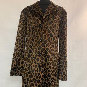 Express World Brand Leopard Print Coat Size 13/14